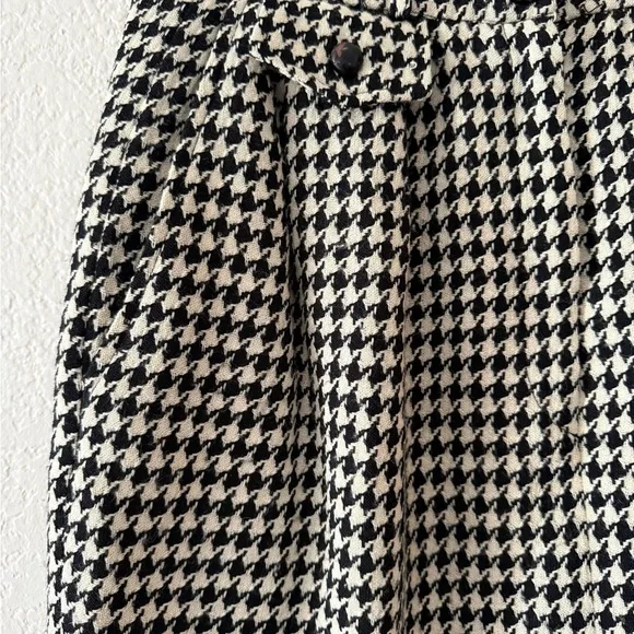 Marc Jacobs Houndstooth Wool Blend Mini Skirt - Black & White - Size 10 - Picture 2 of 7